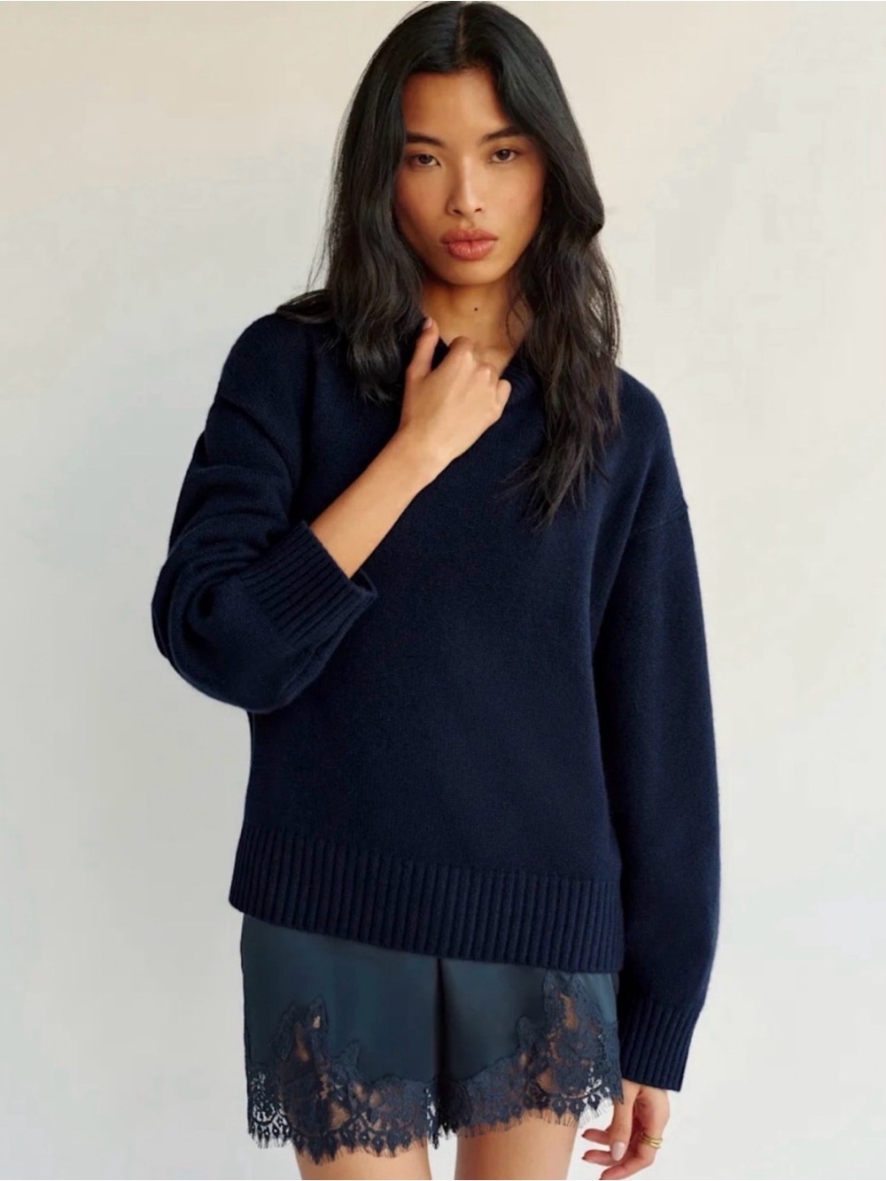 REFORMATION Cove Navy Sweater S